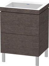 DURAVIT L-Cube c-bonded Waschtischset 698x600x480 mm Mediterrane Eiche, 2 Auszüge, Tip-On