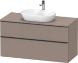 DURAVIT D-Neo Konsolenwaschtischunterbau 1200 mm Eiche Schwarz Matt mit Bronze Griff