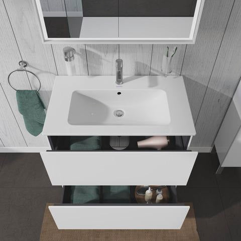 Duravit L-Cube Waschtischunterbau 820 mm taupe matt, 2 Auszüge, bodenstehend