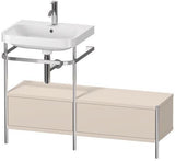 Duravit Happy D.2 Plus Waschtischset 1200 mm taupe supermatt – Einrichtungssystem Nussbaum rechts, bodenstehend, mit Hahnloch