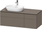 flannel grey seidenmatt / Mitteldichte Faserplatte (MDF) / 2 Schubkästen, 2 Auszüge