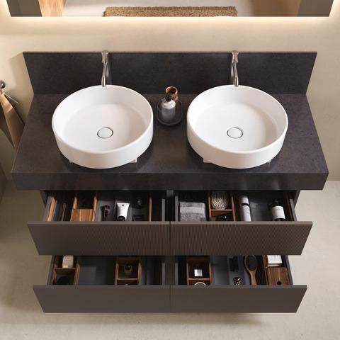 DURAVIT Balcoon Konsolenwaschtischunterbau 1200 mm mit 4 Schubkästen, Tip-on & Soft-Close, Eiche Elfenbein