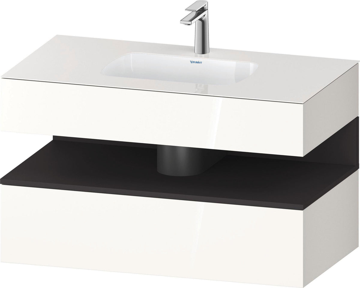 DURAVIT Qatego Einbauwaschtisch mit Konsolenwaschtischunterbau 1000 mm, 1 Auszug, antibakteriell