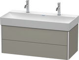 DURAVIT XSquare Waschtischunterbau 984 mm Flannel Grey Hochglanz mit 2 Schubkästen