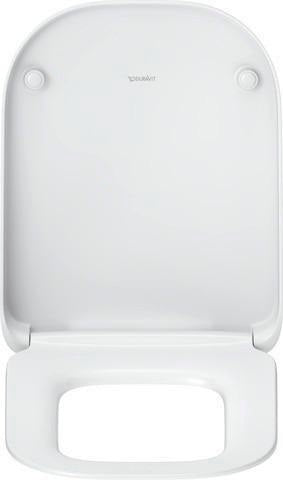 DURAVIT Univavo WC-Sitz eckig tief 448mm mit Absenkautomatik, abnehmbar, Edelstahl-Scharniere, Weiß