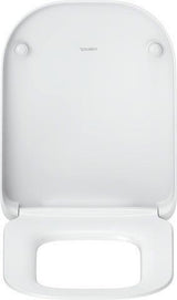 DURAVIT Univavo WC-Sitz eckig tief 448mm mit Absenkautomatik, abnehmbar, Edelstahl-Scharniere, Weiß