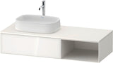 Duravit Zencha Konsolen-Waschtischunterbau 1300 mm Eiche Anthrazit mit Auszug und Tip-on-Technik