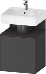 DURAVIT Qatego Waschtischunterbau 490 mm wandhängend, 1 Tür links, Weiß Matt mit Eiche Schwarz Nische