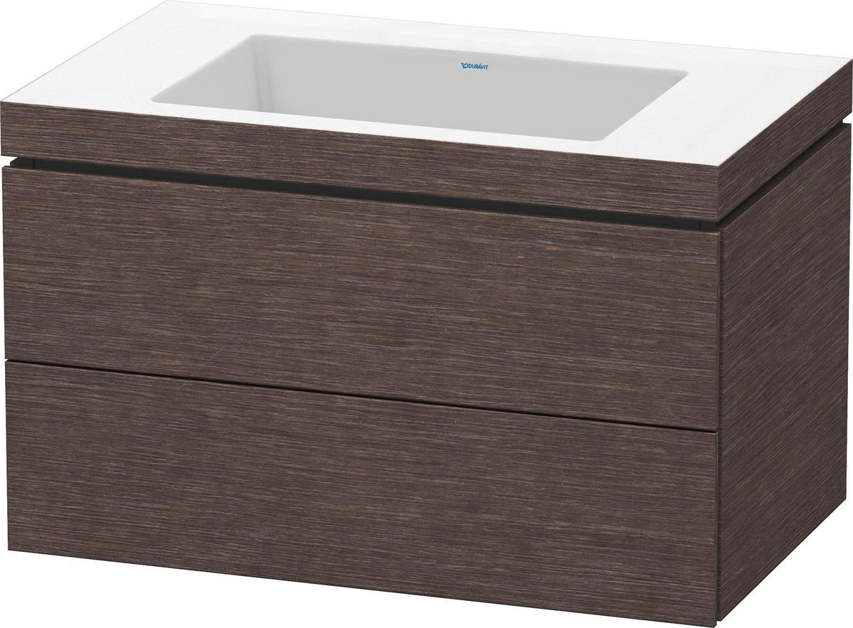 Duravit L-Cube c-bonded Waschtischset 800 mm mit Vero Air, 2 Schubkästen, Mediterrane Eiche