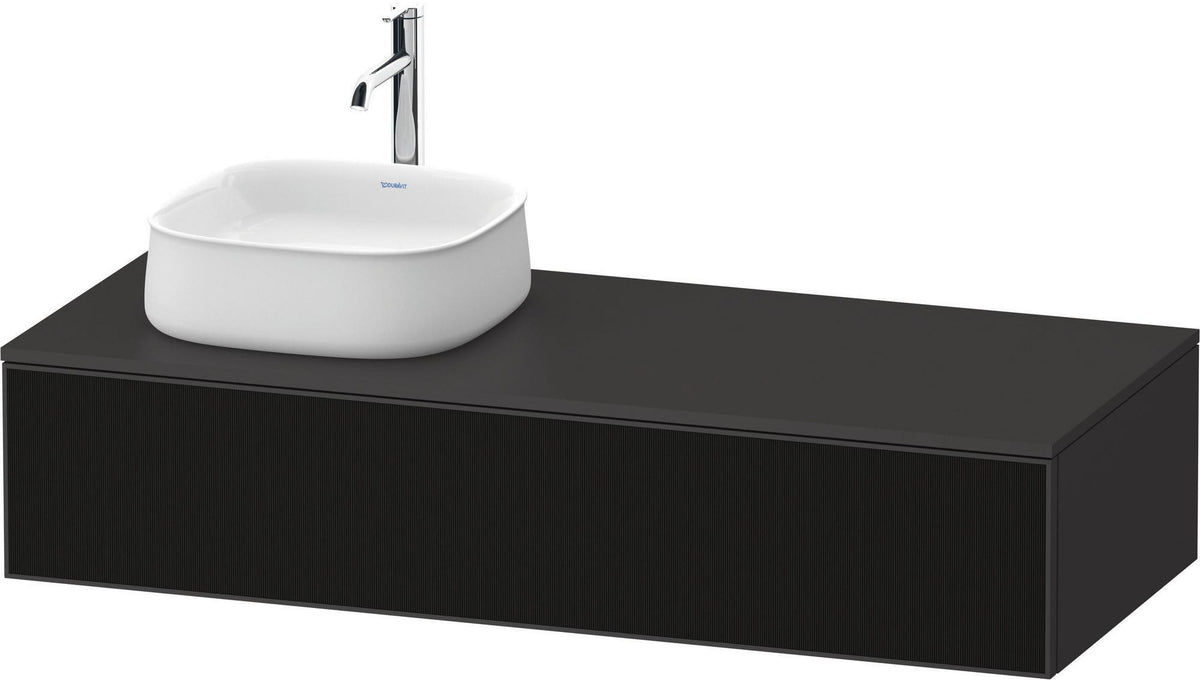 DURAVIT Zencha Konsolen-Waschtischunterbau 1300 mm Eiche Anthrazit mit Auszug