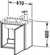 Duravit Waschtischunterbau XSquare, 1 Tür rechts, 410x289x400 mm, Eiche Schwarz – Wandhängend mit Tip-On