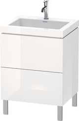 DURAVIT L-Cube c-bonded Waschtischset Eiche 600 mm mit 2 Auszügen & Tip-on