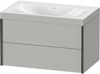 grau / m.Viu,2Schubk.503x800x480mm o.Hl,schwarz m./betongrau matt,Rahmen C / betongrau matt