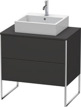 DURAVIT XSquare Waschtischunterbau bodenstehend 800 mm Graphit Supermatt mit 2 Auszügen