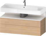Duravit Qatego Waschtischunterbau 1190 mm – Weiß Matt mit Eiche Schwarz Nische, 1 Auszug, LED