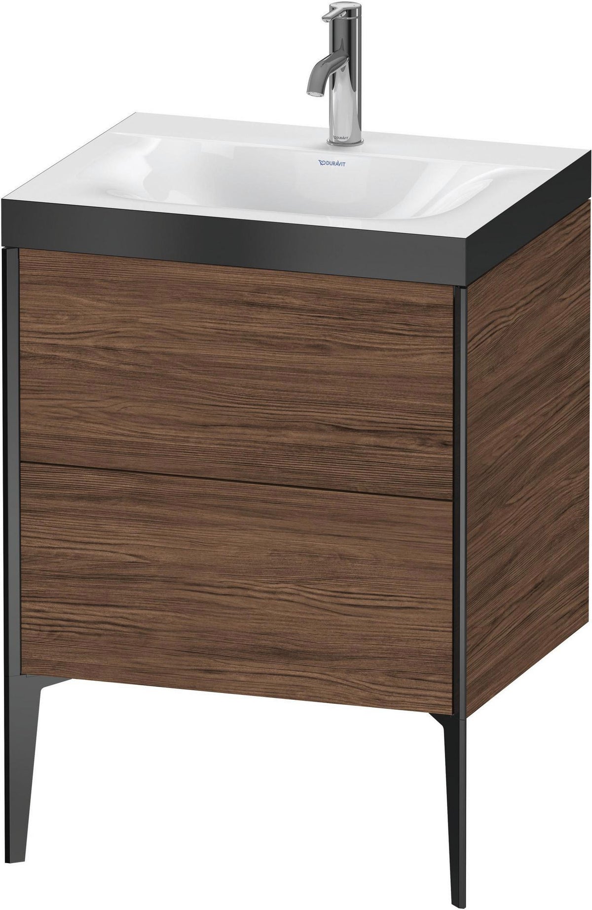 DURAVIT XViu c-bonded Waschtischunterbauset 610x600x480 mm Nussbaum Dunkel mit 2 Auszügen
