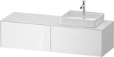 Duravit White Tulip Waschtischunterbau 1600 mm von Philippe Starck – Eiche Nussbaum, 2 Auszüge, LED