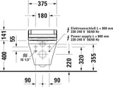 DURAVIT Dusch-WC Sitz SensoWash Classic Weiß 375x520 mm für DuraStyle mit Fernbedienung