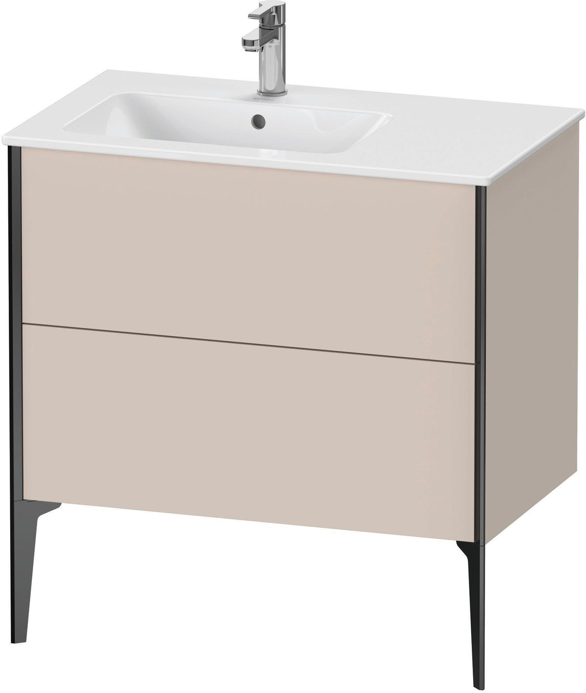 Duravit XViu Waschtischunterbau bodenstehend 810 mm mit 2 Auszügen, weiß matt, Tip-On Technik