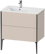 Duravit XViu Waschtischunterbau bodenstehend 810 mm mit 2 Auszügen, weiß matt, Tip-On Technik