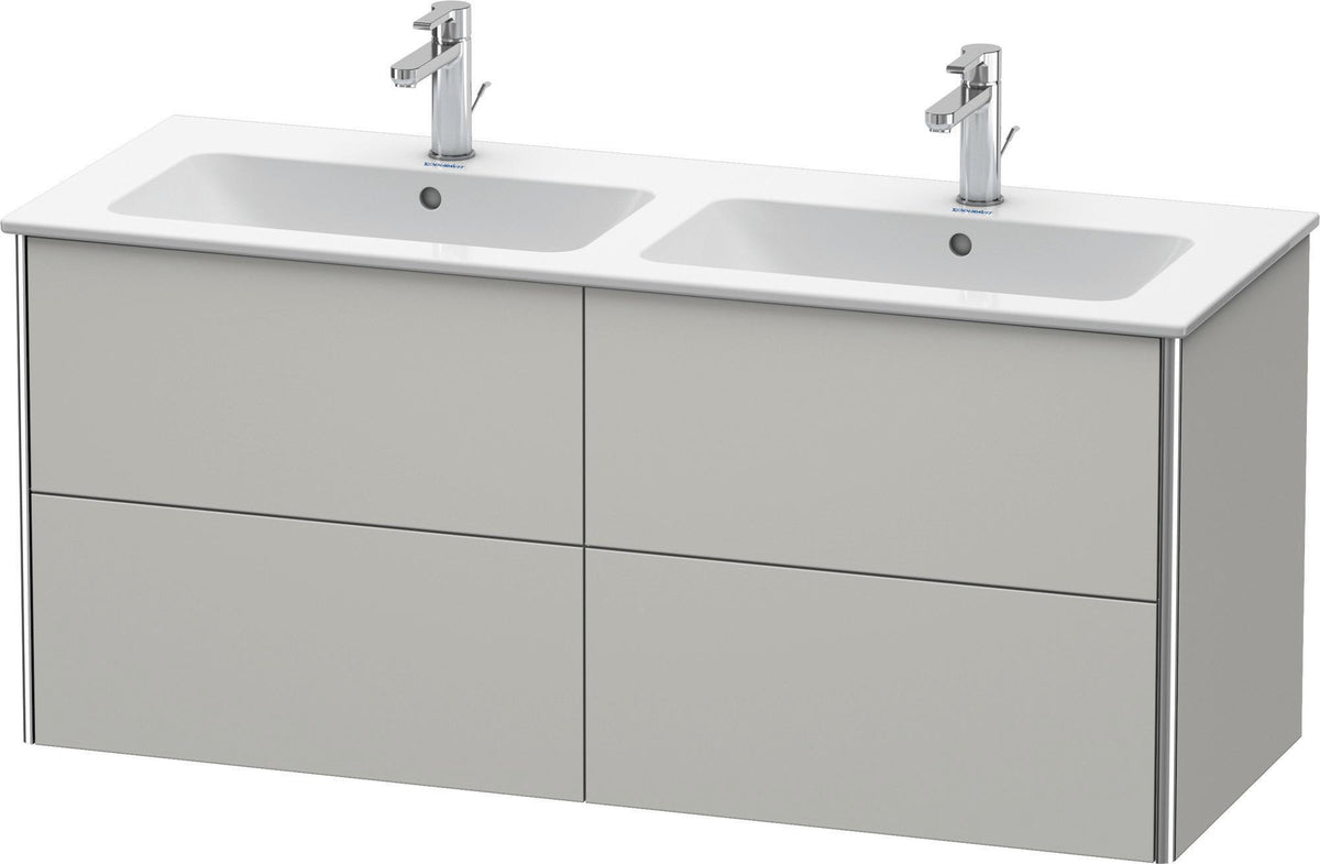 Duravit XSquare Waschtischunterbau 1280 mm, 4 Schubkästen, Betongrau Matt, wandhängend