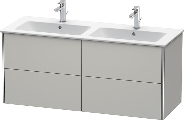 Duravit XSquare Waschtischunterbau 1280 mm, 4 Schubkästen, Betongrau Matt, wandhängend