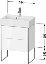 Duravit XSquare Waschtischunterbau 584x731x390mm mit Fußgestell und Höhenausgleich, s-matt ES Ahorn