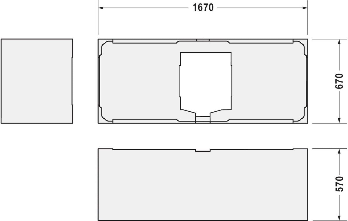 Duravit Vero Wannenträger 1760x670x570 mm aus Polystyrol – Rechteckig, Weiß
