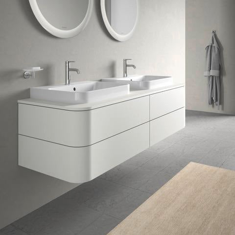 DURAVIT Aufsatzbecken Happy D.2 Plus 600 mm Weiß mit Überlauf und Hahnlochbank