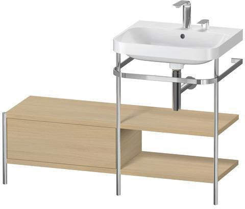 Duravit Happy D.2 Plus Waschtischunterbau 1200x490mm mit Metallkonsole, supermatt – bodenstehend, seitlicher Anbau links