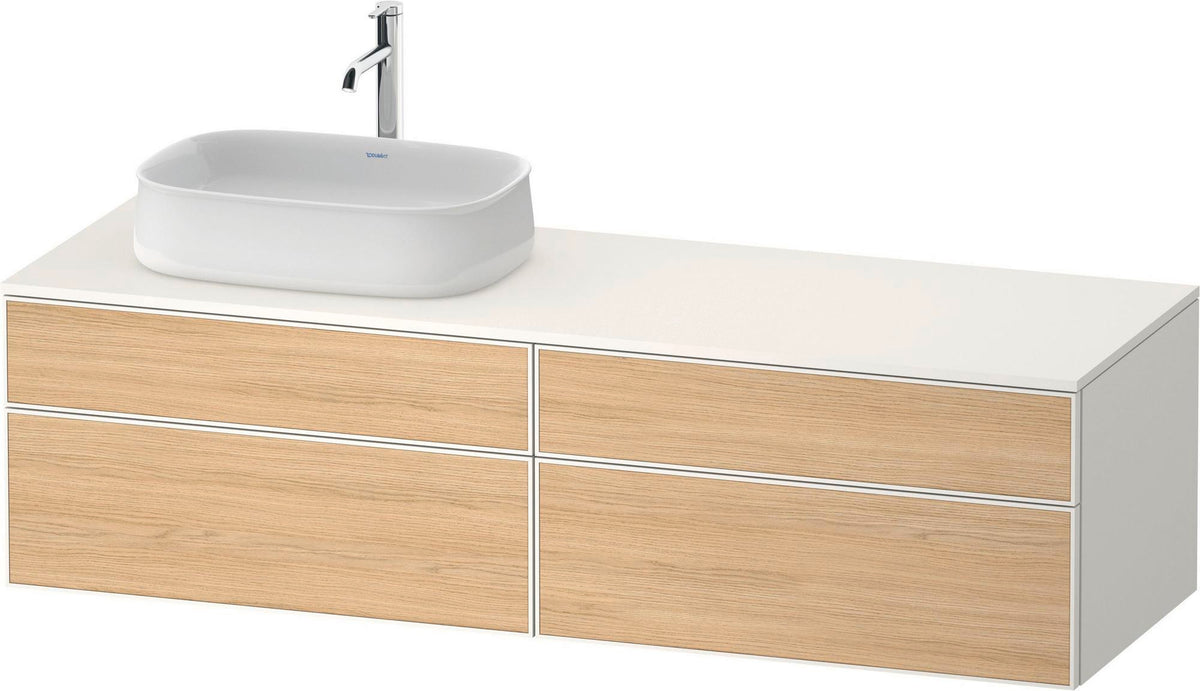 DURAVIT Zencha Konsolen-Waschtischunterbau 1600 mm Eiche Anthrazit mit 2 Auszügen & Tip-on