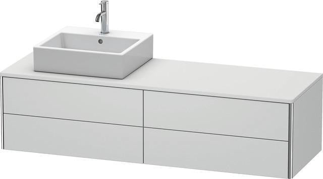 Duravit XSQUARE Waschtischunterbau 1600 mm mit Becken links – Sand Matt