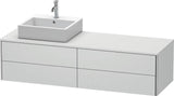 Duravit XSQUARE Waschtischunterbau 1600 mm mit Becken links – Sand Matt