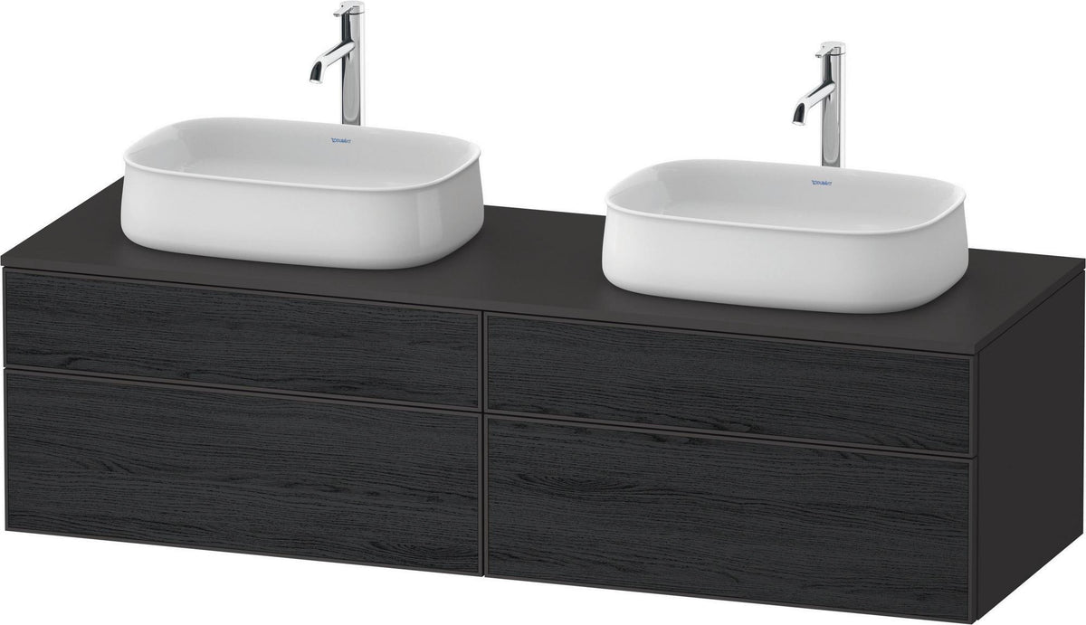 DURAVIT Zencha Konsolen-Waschtischunterbau 1600 mm Eiche Anthrazit mit 2 Auszügen