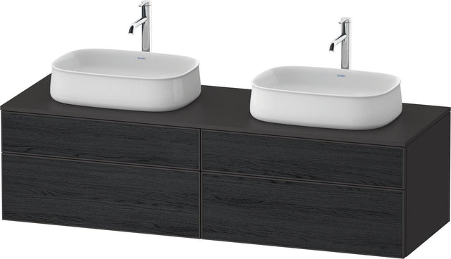 DURAVIT Zencha Konsolen-Waschtischunterbau 1600 mm Eiche Anthrazit mit 2 Auszügen