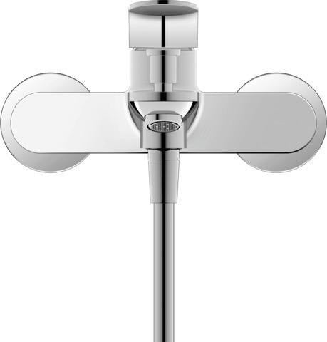 Duravit Wave Einhebel-Wannenmischer Aufputz mit Keramikmischsystem und Umsteller, Chrom
