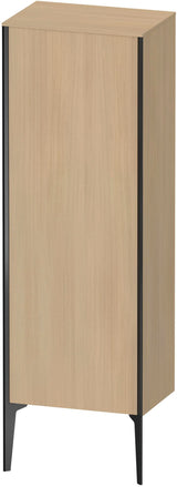 Duravit Halbhochschrank XViu 1330x500x360mm TA links schwarz matt/mediterrane eiche – Wandhängend mit Tip-on