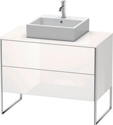 DURAVIT XSquare Waschtischunterbau 1000 mm bodenstehend weiß matt mit 2 Schubkästen und Tip-On-Technik