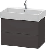 DURAVIT L-Cube Waschtischunterbau 784 mm, 2 Schubkästen, Weiß Matt, Wandhängend