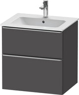 DURAVIT D-Neo Waschtischunterbau 610 mm Eiche Schwarz mit Bronze Griff – wandhängend