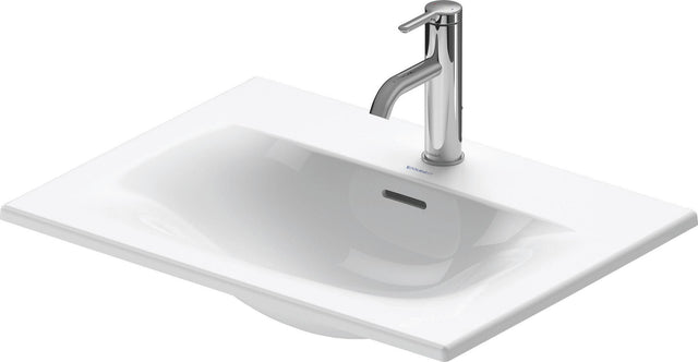 DURAVIT Einbauwaschtisch Viu 600 mm Weiß mit Überlauf und Hahnlochbank