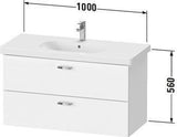 Duravit XBase Waschtischunterbau wandhängend 600 mm, 2 Schubladen, weiß matt – Soft-Close