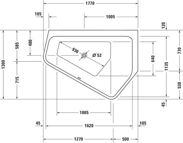 DURAVIT Paiova 5 Whirlwanne 1770x1300 mm Eckwanne rechts mit Air-System, 2-Sitzer, Weiß