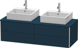 DURAVIT XSquare Waschtischunterbau 1400 mm, 4 Schubkästen, wandhängend, Betongrau Matt