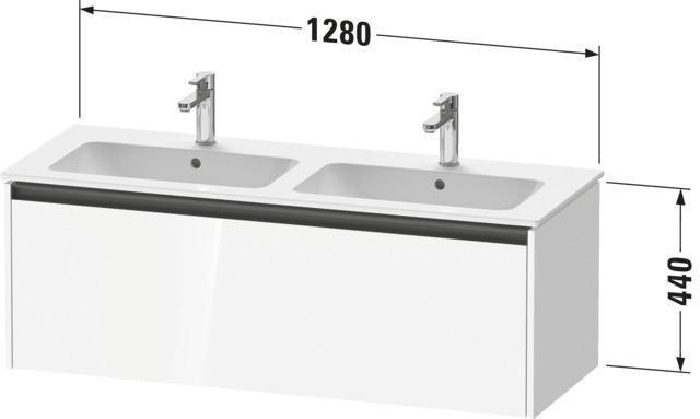 Duravit Waschtischunterbau Ketho.2 wandhängend 1280 mm betongrau matt mit 1 Auszug