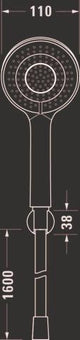 Duravit Brausehalterset Minus Flow in Chrom – Softrain, Rain & IntenseRain Strahlarten