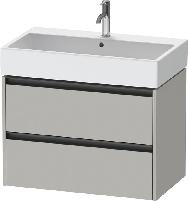 Duravit Ketho.2 Waschtischunterbau 784 mm wandhängend betongrau matt mit 2 Schubkästen
