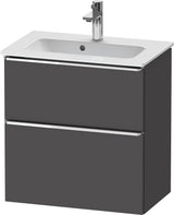 Duravit D-Neo Waschtischunterbau 610 mm betongrau matt mit Soft-Close und Bronze-Griff