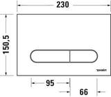 DURAVIT DuraSystem Betätigungsplatte Beta 100 Dual Flush Aufgesetzt Schwarz Matt