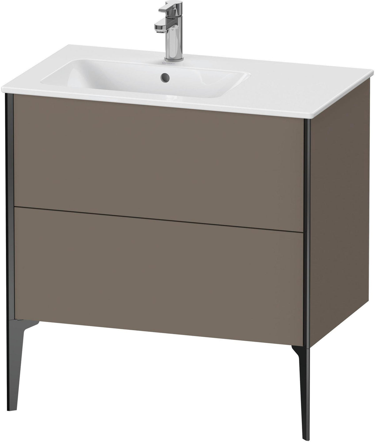 Duravit XViu Waschtischunterbau bodenstehend 810 mm mit 2 Auszügen, weiß matt, Tip-On Technik